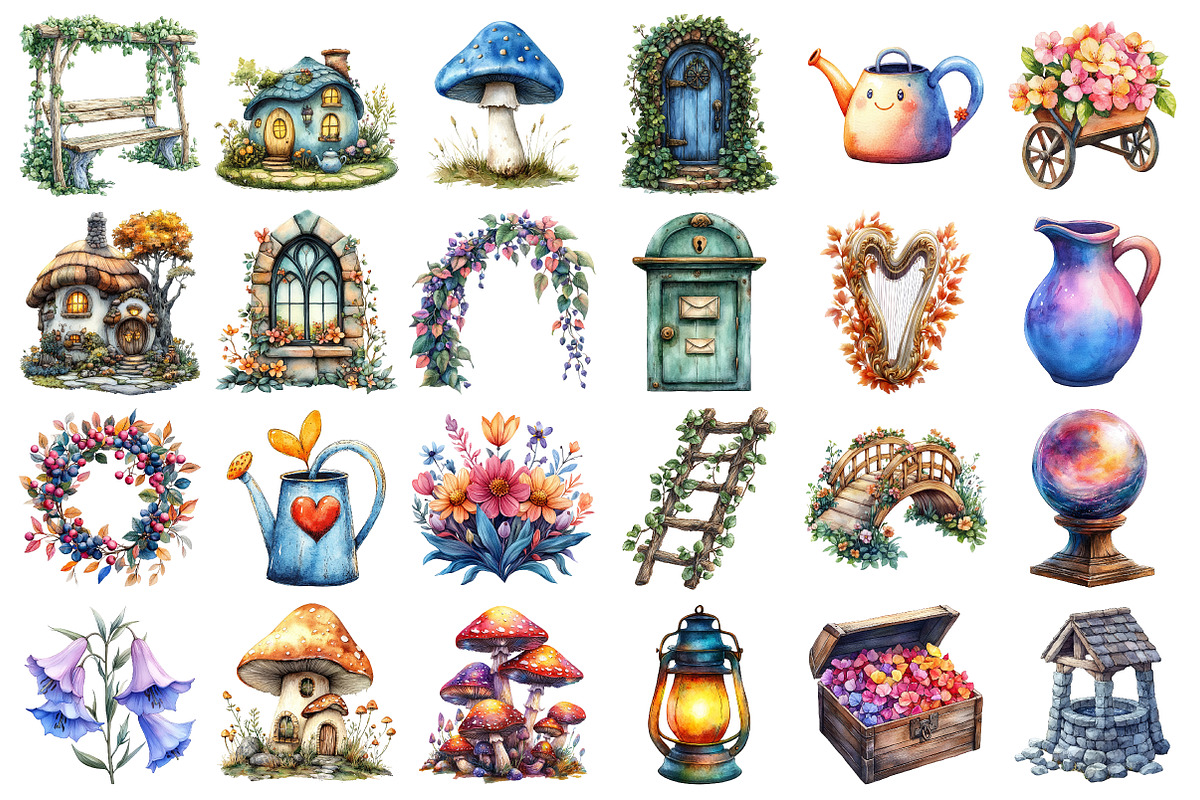 Fairy Garden Clipart, an Illustration by Daily.Designs (Photo 2 of 3)