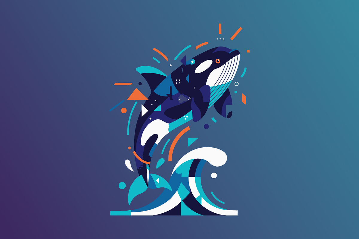 Orca formed with abstract geometric, an Animal Illustration by Pray Art Design Studio (Photo 1 of 3)
