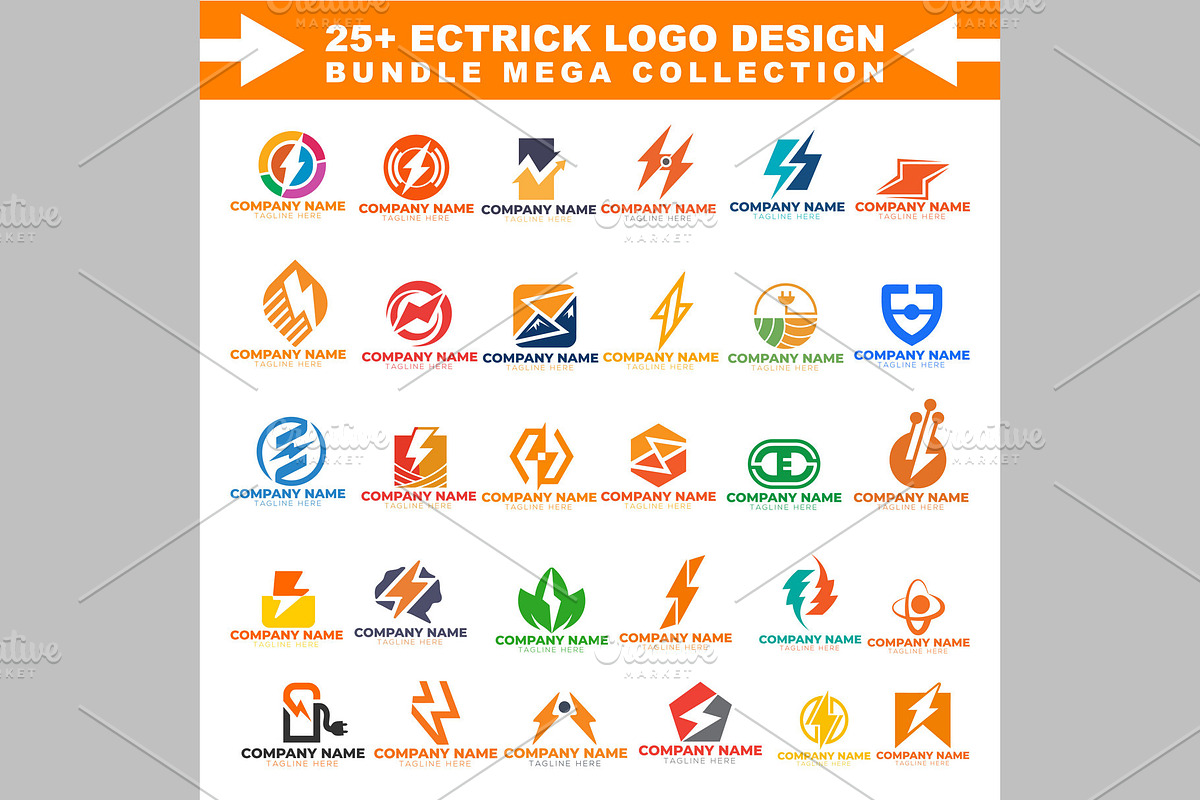 25+ Electric Logo Design Bundle, a Design Template by ArmanHossen75
