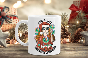 Hippie Girl Christmas Sublimation