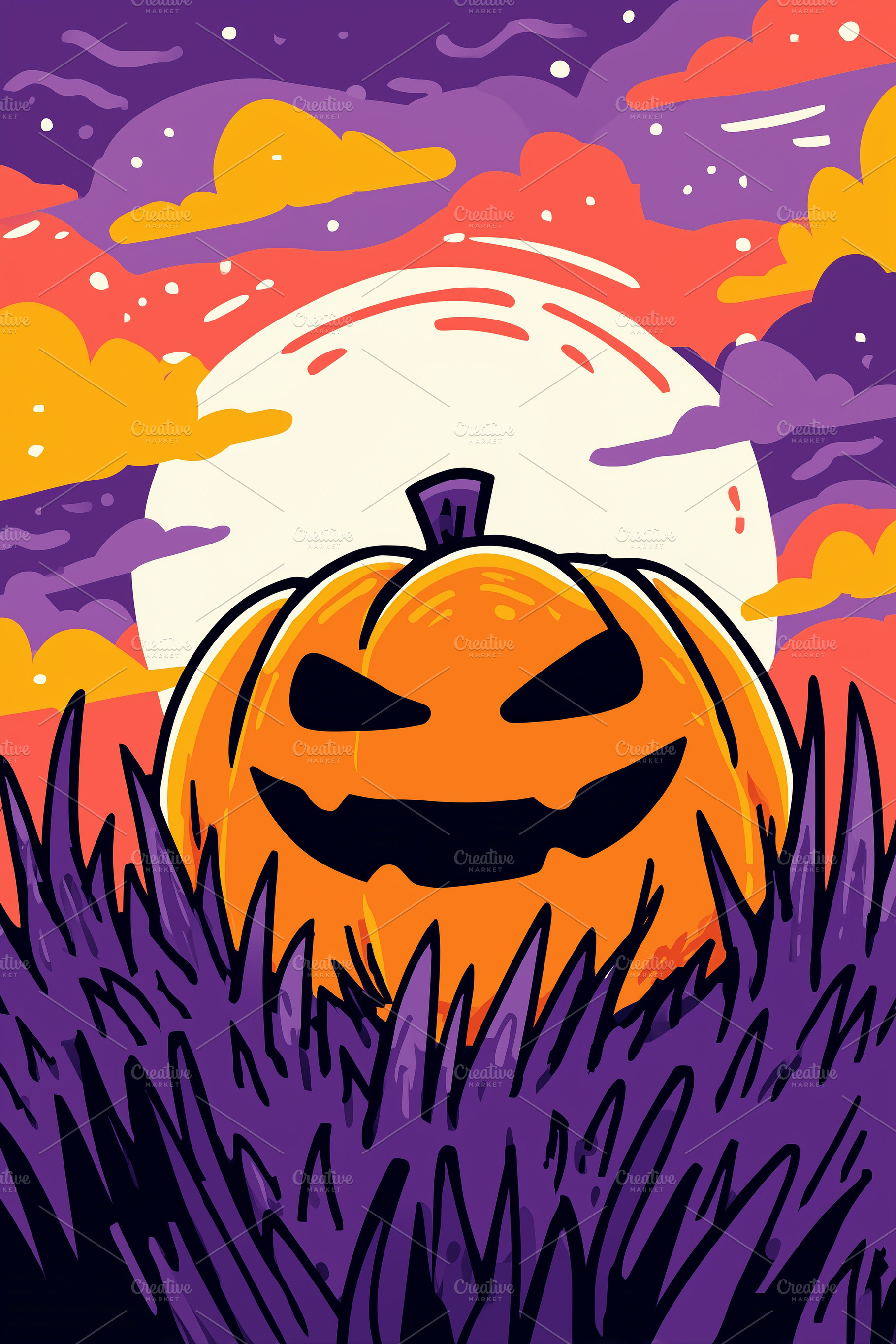 Colorful Halloween scary pumpkin, a Holiday Photo by MistyDay