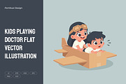 Kids Playing Pilot Cardboard, a Person Illustration by Partikusi Design (Thumbnail 1 of 3)