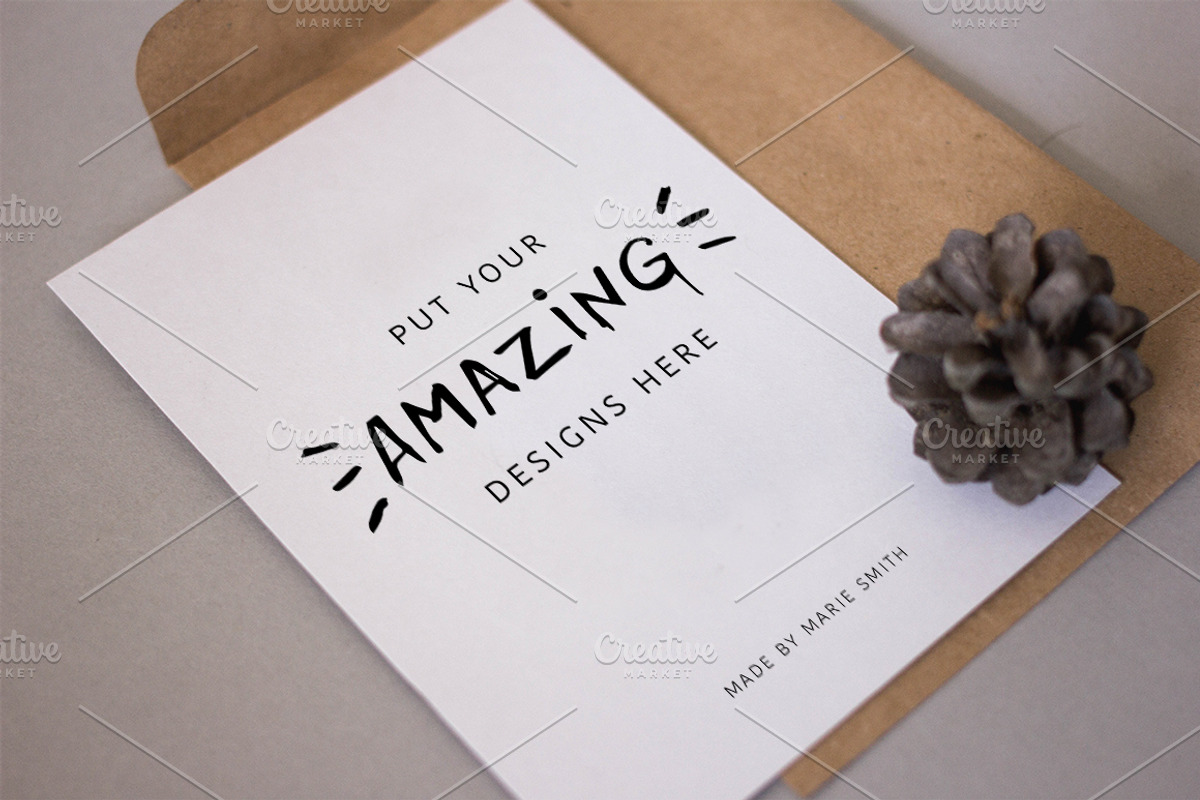 5+1(bonus) Craft postcards mockup, a Product Mockup by Marie Smth (Photo 5 of 6)