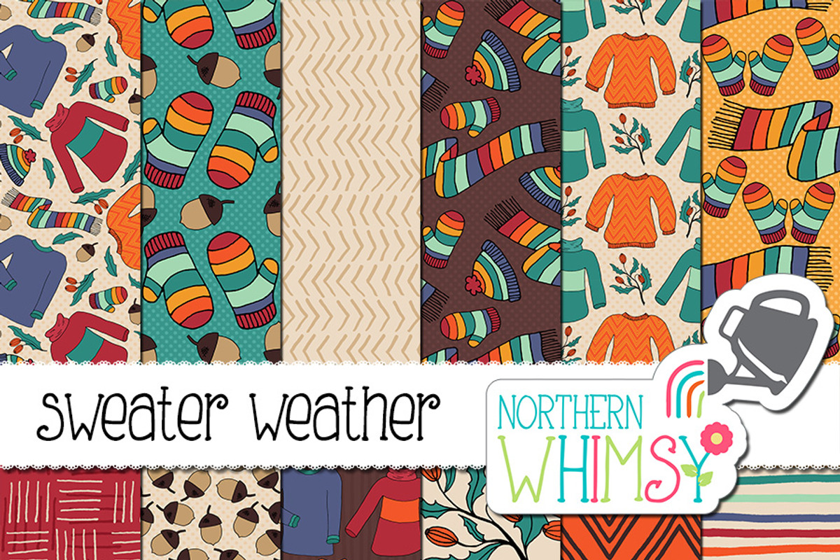 Fall Patterns - Sweater Weather, a Pattern Graphic by Northern Whimsy ...