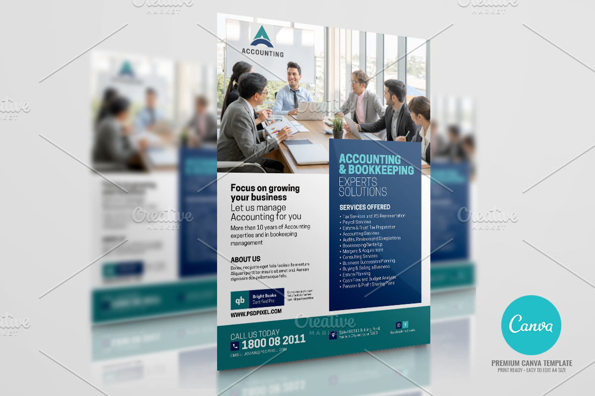 Bookkeeping and Accounting Services, a Flyer Template by PSDPixel (Photo 4 of 4)