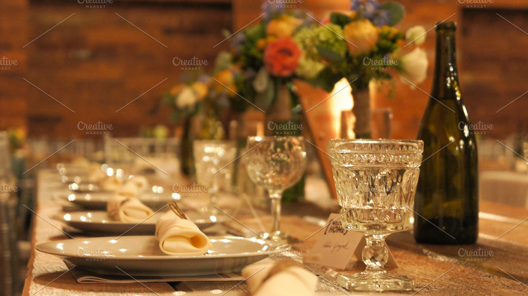 Rustic Head Table Settings
