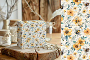 Bees and flowers watercolor clipart, a Seasonal Illustration by Anna Druzhkova (Thumbnail 10 of 17)