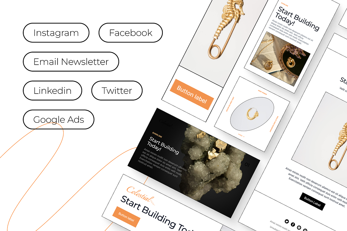 Jewelry Figma Social Media Templates, a Social Media Template by EGO Creative Innovations (Photo 2 of 5)
