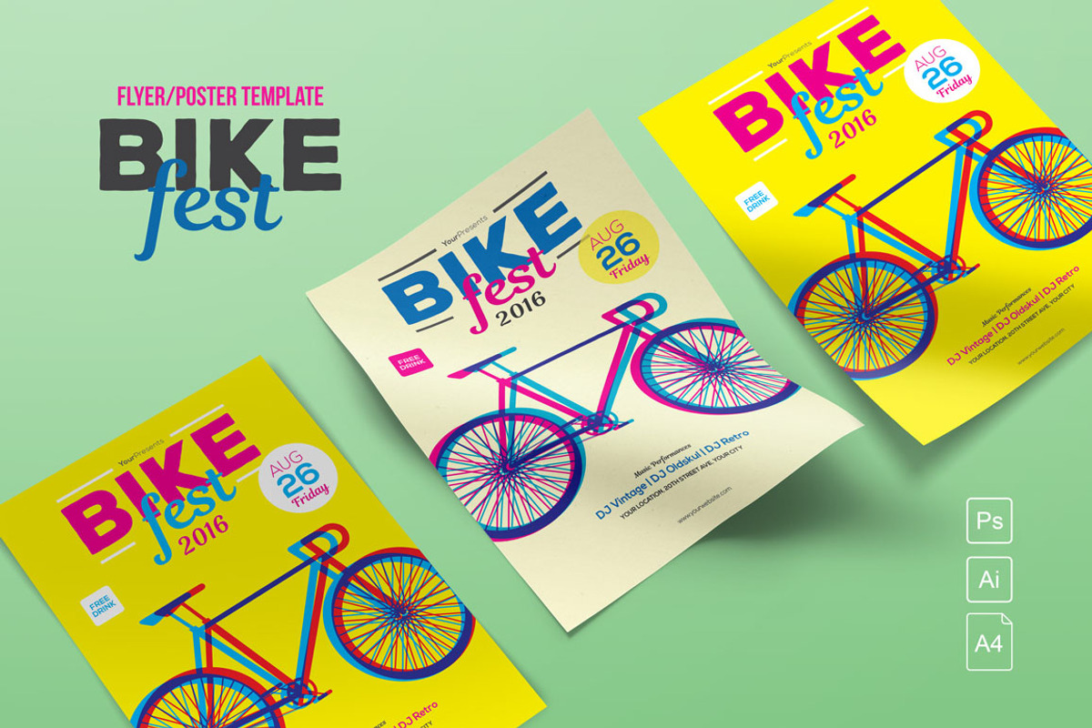 Bike Fest Flyer/Poster, a Flyer Template by Me55enjah Design (Photo 1 of 3)