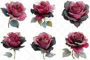 Quirky Valentine Rose Flower Clipart, an Illustration by Black Bird Studio (Thumbnail 5 of 6)