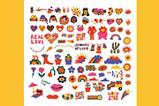 Psychedelic funky hippie stickers, an Illustration by okchizh (Thumbnail 5 of 9)