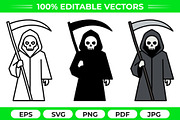 Grim Reaper Trio Vector Pack, an Object Graphic by Artonix (Thumbnail 1 of 3)