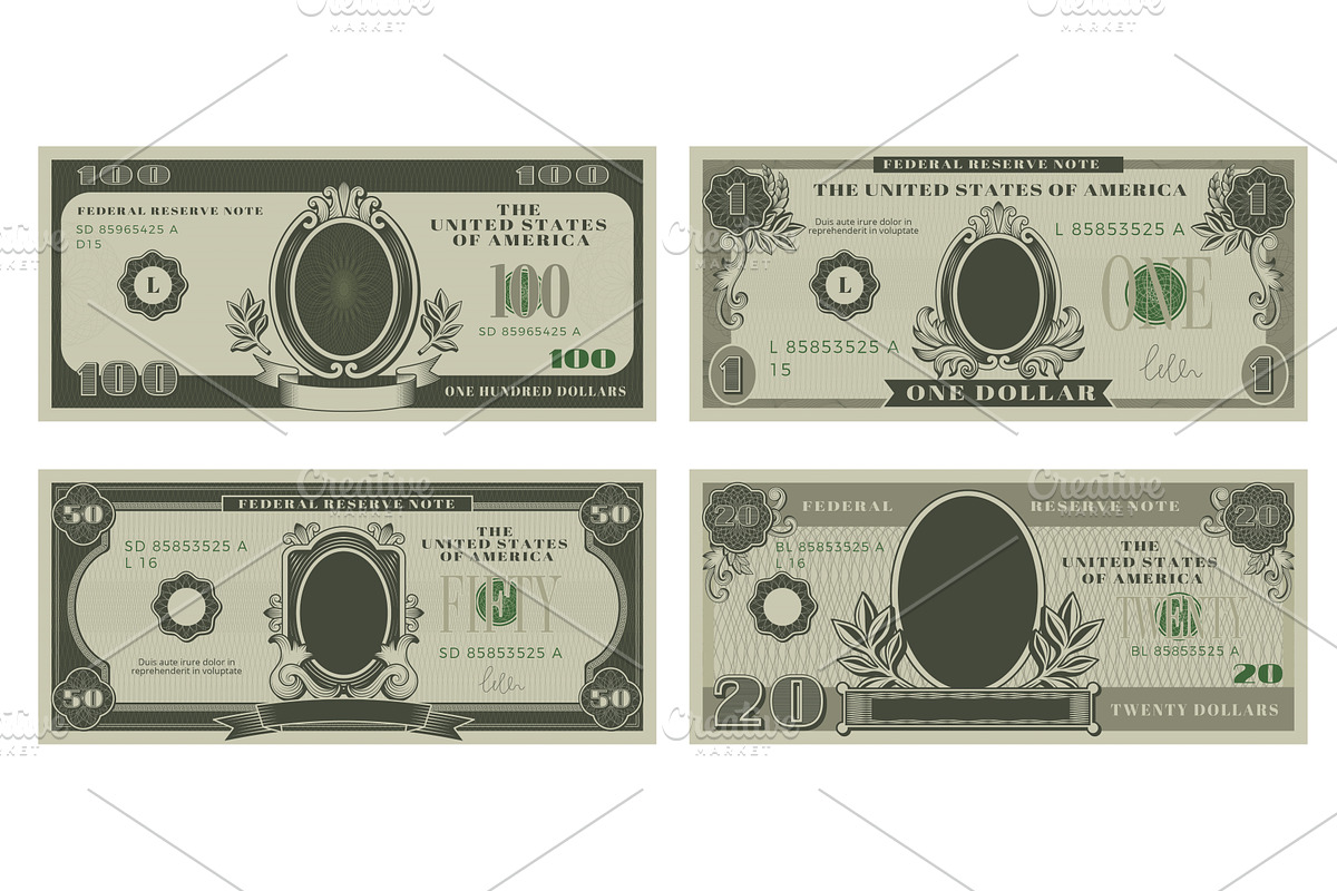 Money template. Ornate symbols for, a Graphic by Onyx