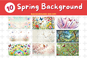 Watercolor Spring Background with Bu, an Animal Illustration by John_Walker (Thumbnail 1 of 4)