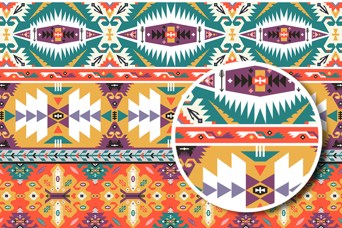 Ethnic pattern in aztec style, a Pattern Graphic by tomuato (Photo 2 of 4)