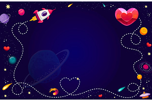 Space rocket starship path, a Seasonal Illustration by Vector Tradition