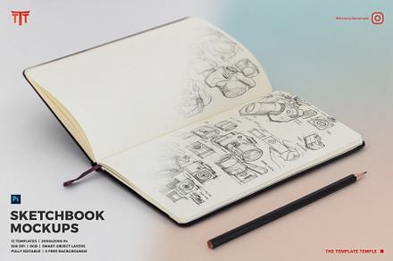 Sketchbook Mockups, a Print Template by Andre28