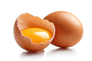 Cracked eggshells with yolk, a Food & Drink Photo by AlyaAnd