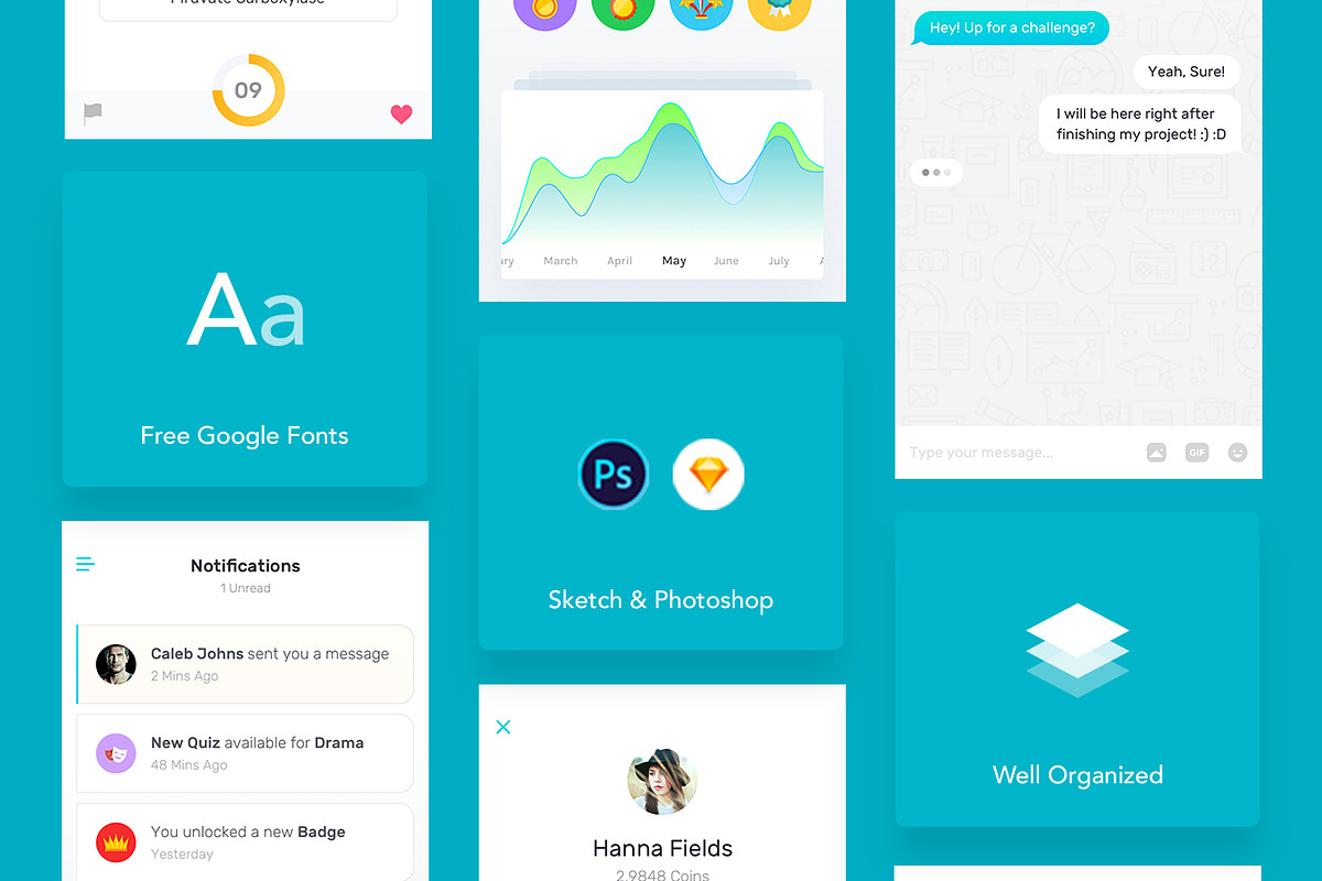 Quiz App - Mobile Trivia Game UI Kit, an UI Kit Template by Nimart (Photo 2 of 6)