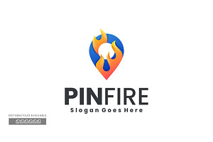 Pin Fire Gradient Colorful Logo, a Branding & Logo Template by ivan_artnivora