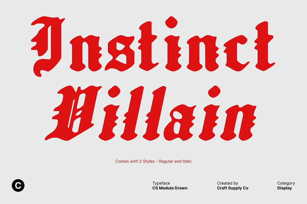 CS Modula Drawn, a Blackletter Font by Craft Supply Co. (Photo 4 of 8)