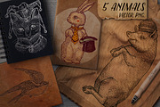 5 Graphics Animals set, an Animal Illustration by ZiziMarket (Thumbnail 1 of 3)