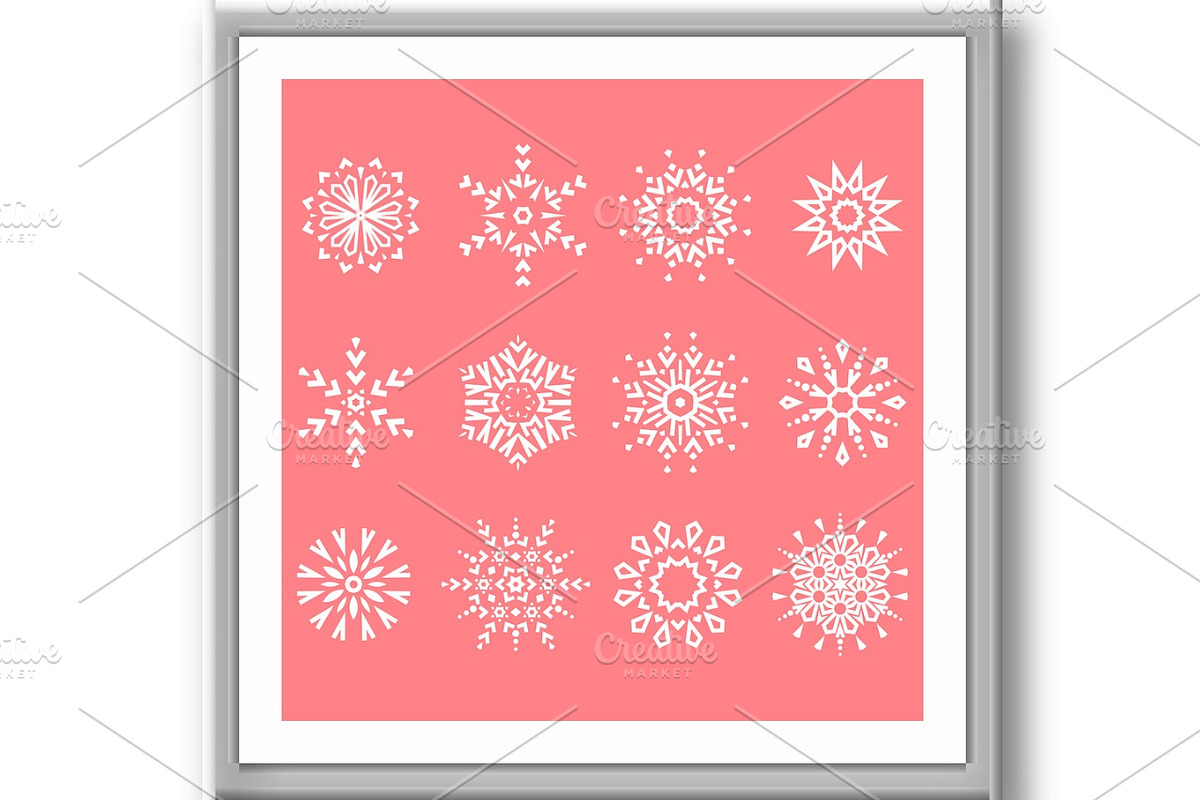 Snowflakes icon collection. Graphic, an Object Graphic by RODINA (Photo 2 of 3)
