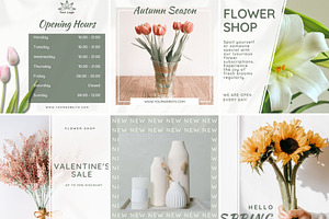 52 FLOWER SHOP Canva Templates