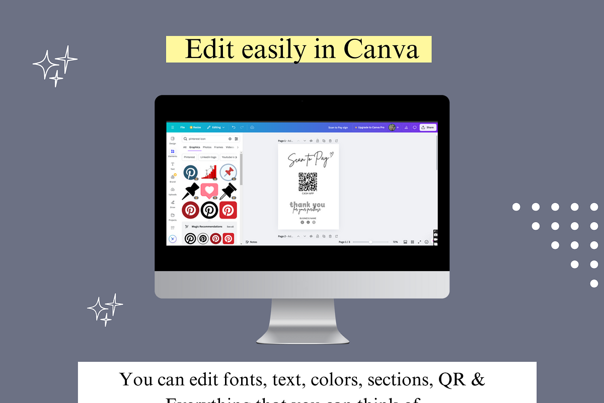Scan To Pay Template, Qr Code Sign, a Business Card Template by Climbwithelevator (Photo 10 of 11)