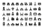 Asian Capitals - Landmark Icon Set, an Outline Icon by Jozsef Balazs-Hegedus (Thumbnail 3 of 6)