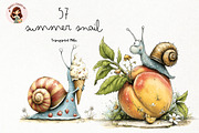 Summer Snail PNG Clipart Watercolor, an Animal Illustration by Nicolle's Colorful Art (Thumbnail 1 of 4)