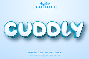 Cartoon Text Effect, Editable Cuddly