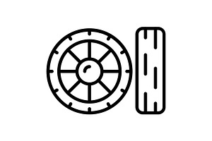 Tire Line Icon, an Icon by Pexelpy