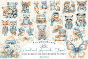 Woodland Animals Clipart, an Illustration by DreamCafeArt (Thumbnail 1 of 6)