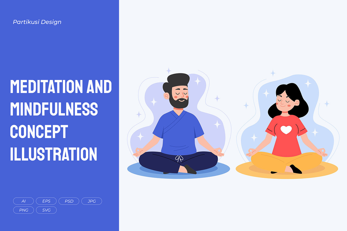 Meditation and Mindfulness, a Person Illustration by Partikusi Design (Photo 1 of 3)