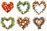 Love Shaped Autumn Clipart Bundle, an Illustration by Pixels.Craft (Thumbnail 2 of 7)