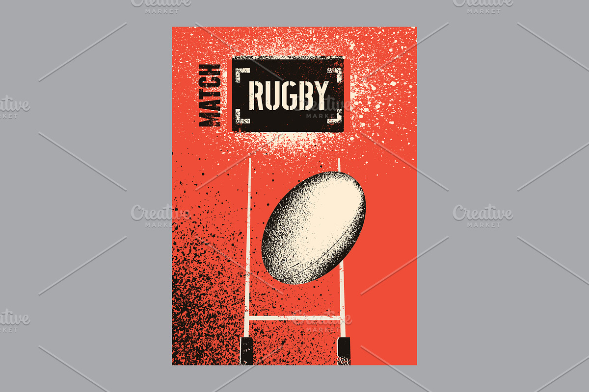Rugby vintage grunge vector posters., a Sport Illustration by PoPaShop (Photo 4 of 9)