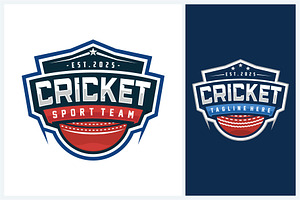 Cricket logo sport design template