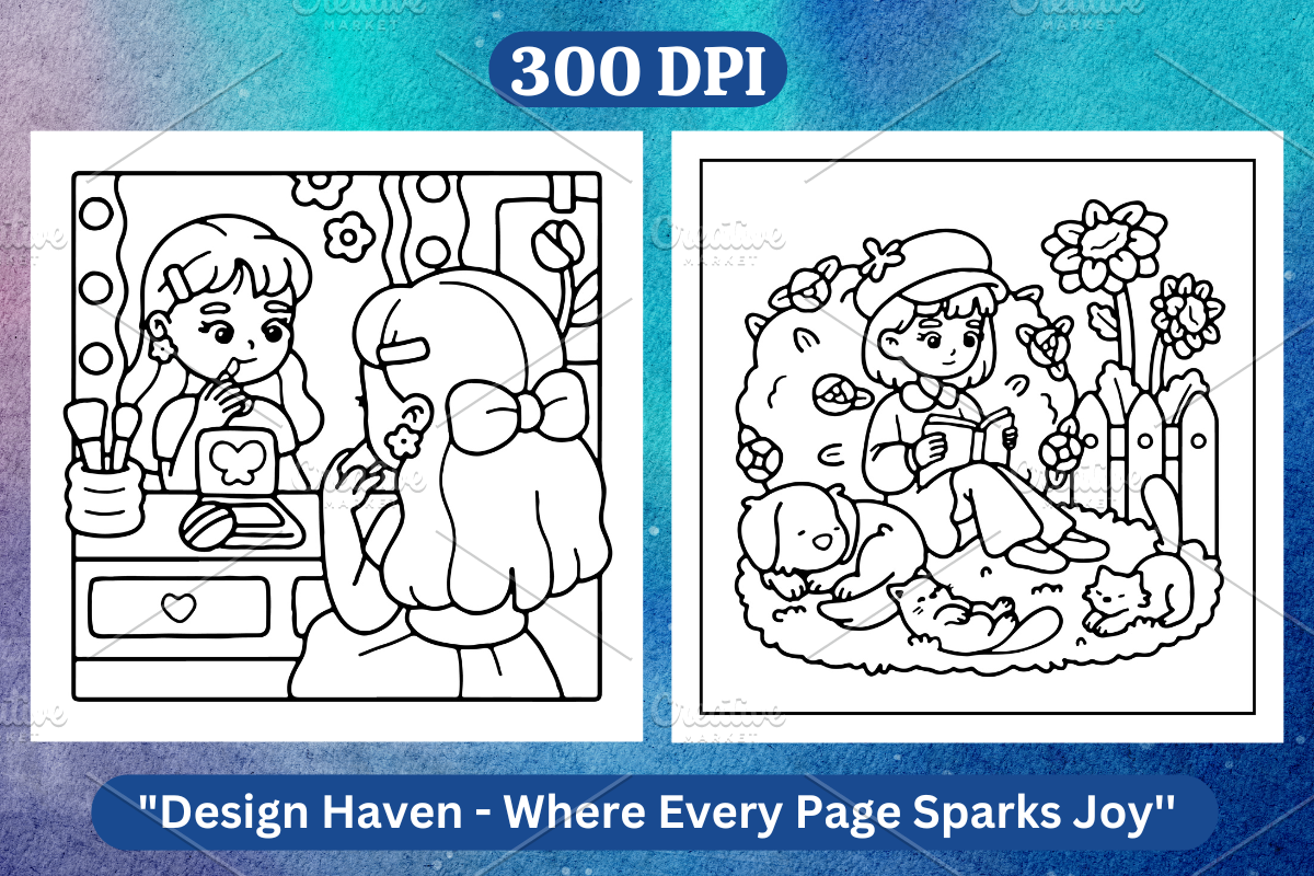 Cozy Girl Homebody Coloring Book, a Decorative Illustration by Coco Bloom (Photo 3 of 4)