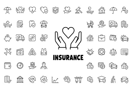 Insurance icon set. Insurance vector