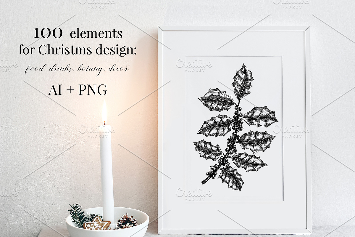 Christmas Elements. Winter Bundle, a Seasonal Illustration by Yevheniia (Photo 2 of 10)