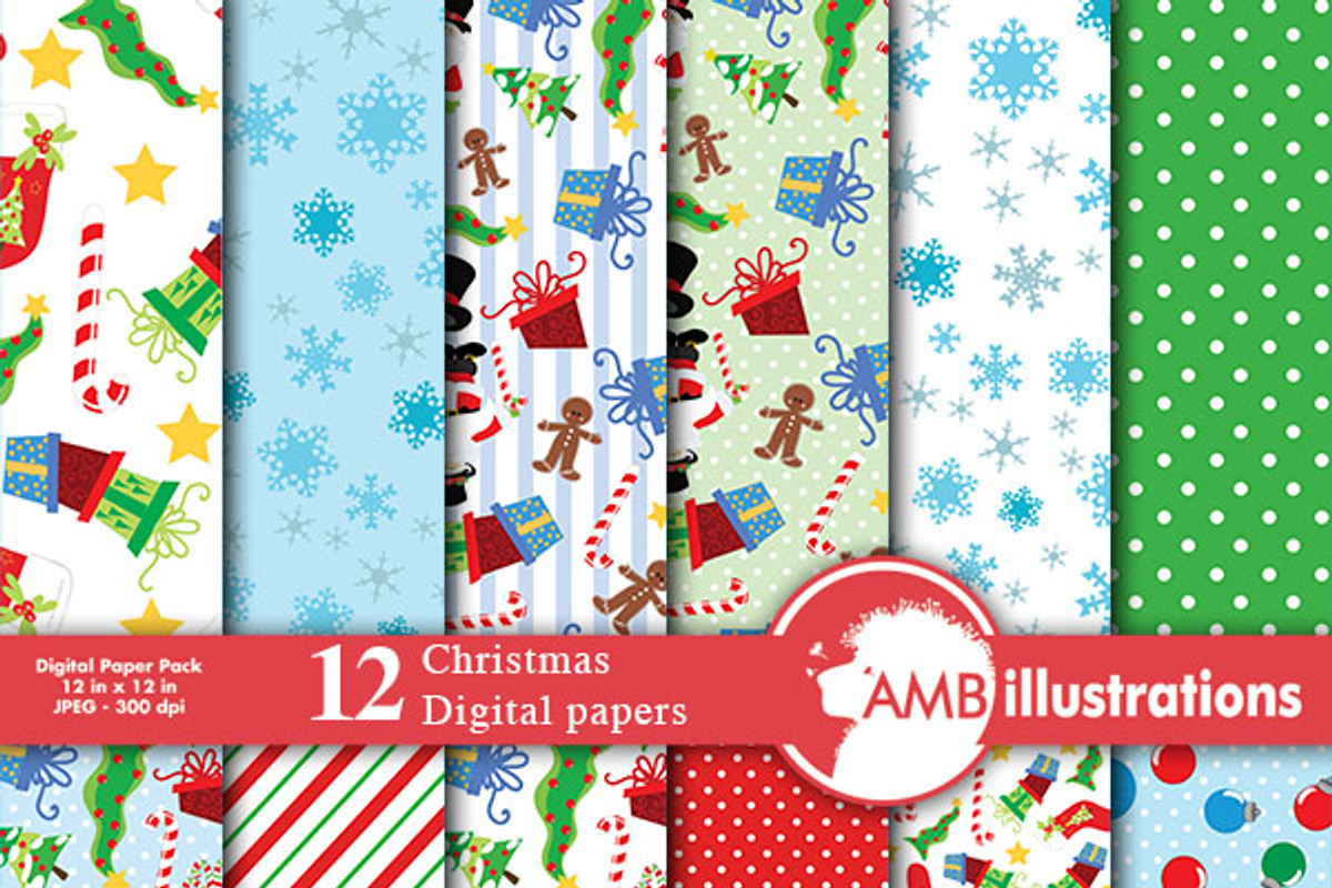 Digital Papers,Santa's Paper AMB-512