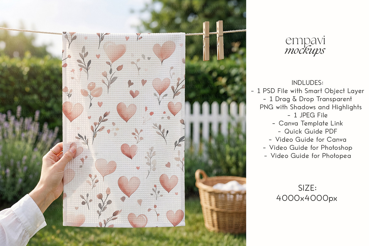 Microfiber Tea Towel Mockup, a Household Mockup by EmpaviMockups (Photo 5 of 6)