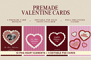 Vintage Valentine Hearts Mini Set, an Object Graphic by Design Alchemy Studio (Thumbnail 5 of 6)
