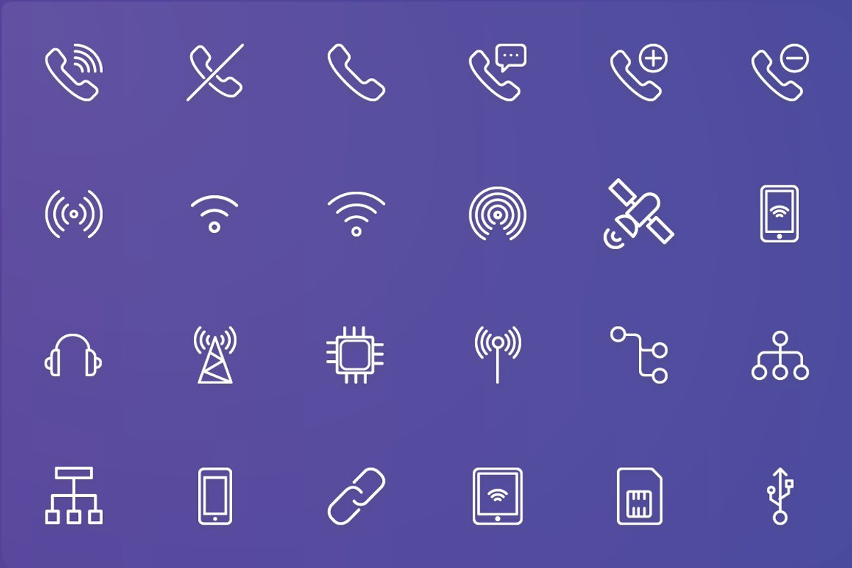Network and Communication Line Icons, a Solid Icon by FlatLineIcons (Photo 3 of 4)