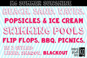 KG Summer Sunshine Font Trio, a Font by Kimberly Geswein Fonts