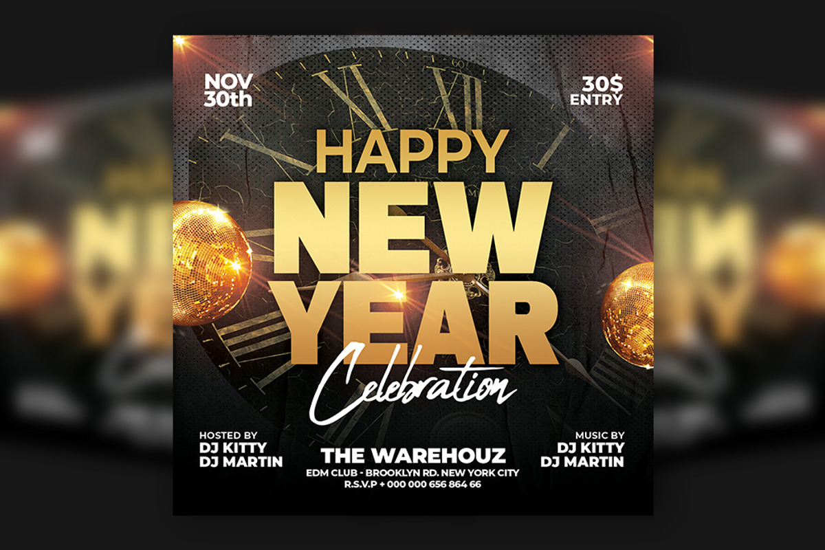 2026 Happy New Year Flyer Template, a Flyer Template by Artonix (Photo 1 of 3)