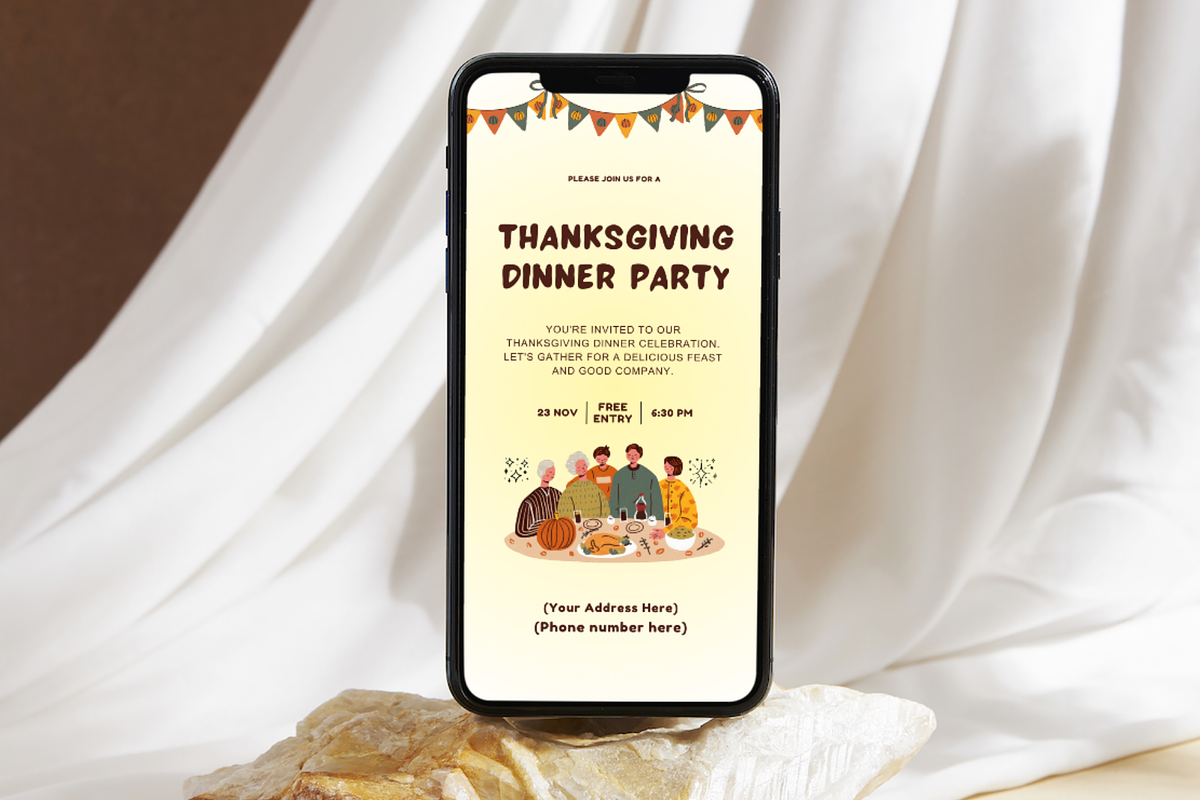 Thanksgiving Dinner Party Invitation, a Social Media Template by Adored Templates (Photo 4 of 10)