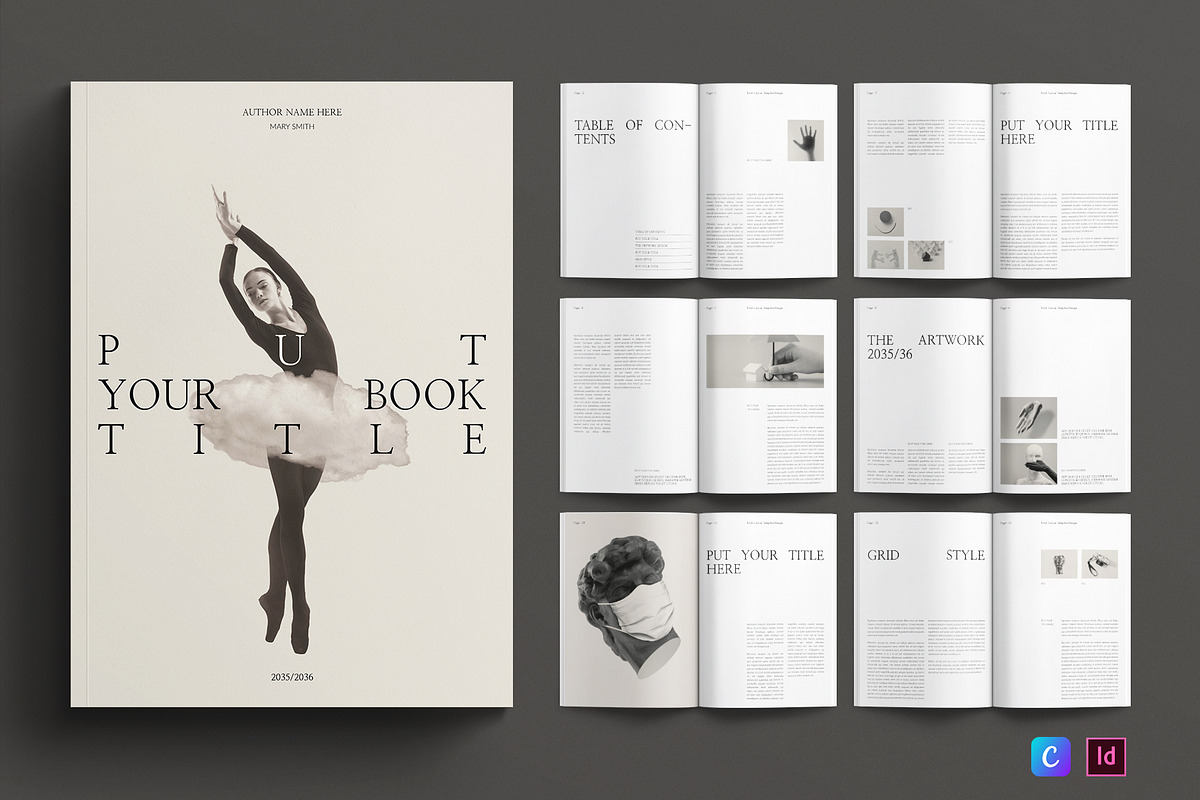 Book Layout Design Template, a Brochure Template by E-Type
