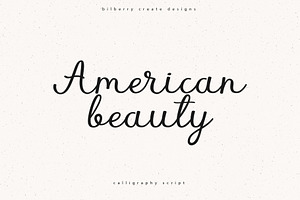 American Beauty Calligraphy Script